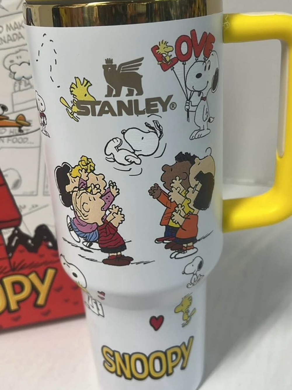 Stanley Snoopy White & Yellow Insulated Party Tumbler - Picture 3 of 4